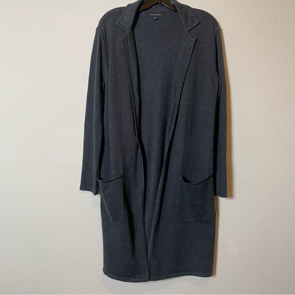 Banana Republic Charcoal Open Front Duster Cardigan Sz S